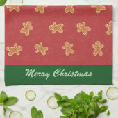 Moderne Schattigee Kerst Gingerbread Man Pattern Theedoek (Gevouwen)
