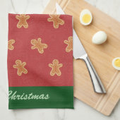 Moderne Schattigee Kerst Gingerbread Man Pattern Theedoek (Quarter Fold)