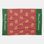 Moderne Schattigee Kerst Gingerbread Man Pattern Theedoek (Horizontaal)