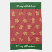 Moderne Schattigee Kerst Gingerbread Man Pattern Theedoek (Verticaal)