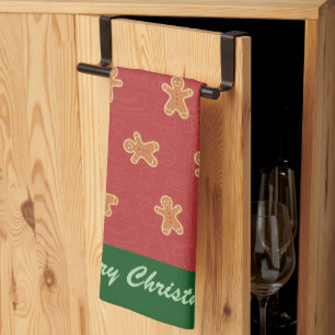 Moderne Schattigee Kerst Gingerbread Man Pattern Theedoek
