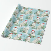 Moderne Schattigee kerst teddybeer Cadeaupapier (Uitgerold)