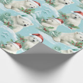 Moderne Schattigee kerst teddybeer Cadeaupapier (Hoek)