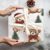 Moderne Schattigee kerst teddybeer Cadeaupapier