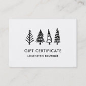 Moderne Schattigee kerstbomen | Cadeaubon Kortingskaartje (Voorkant)