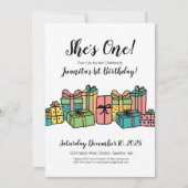 Moderne Schattigee Kleurrijke 1e Verjaardag Kaart (Voorkant)