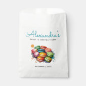 Moderne Schattigee kleurrijke turquoise macarons W Bedankzakje (Voorkant)