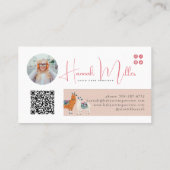 Moderne Schattigee lama's | QR-fotocode Visitekaartje (Achterkant)