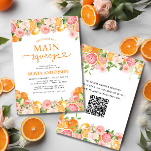 Moderne Schattigee Main Squeeze QR Code Vrijgezell Kaart