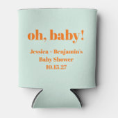 Moderne Schattigee Mint Oranje Baby shower Aangepa Blikjeskoeler (Voorkant)