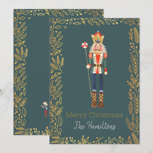 Moderne Schattigee Notenkraker Ballet Kerst Kaart (Voorkant / Achterkant)