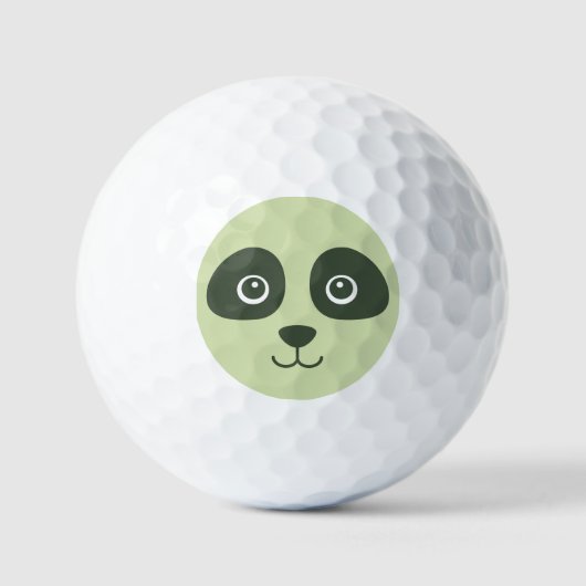 Moderne Schattigee Panda Face lichtgroen Golfballen (Voorkant)