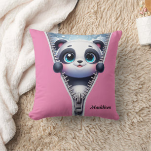 Moderne Schattigee Panda Kinder Personaliseer naam Kussen