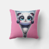 Moderne Schattigee Panda Kinder Personaliseer naam Kussen (Achterkant)