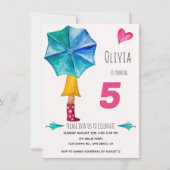 Moderne Schattigee paraplu meisje Waterverf Illust Aankondiging (Voorkant)