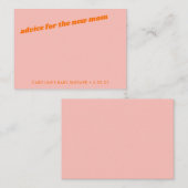 Moderne Schattigee Pastel Roze Oranje Baby shower  Advieskaart (Voorkant / Achterkant)
