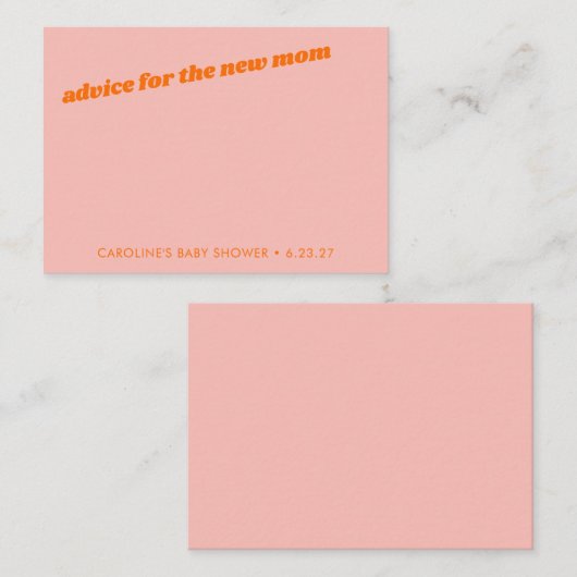 Moderne Schattigee Pastel Roze Oranje Baby shower  Advieskaart (Voorkant / Achterkant)