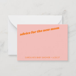 Moderne Schattigee Pastel Roze Oranje Baby shower  Advieskaart