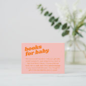 Moderne Schattigee Pastel Roze Oranje Baby shower Informatiekaartje (Staand voorkant)