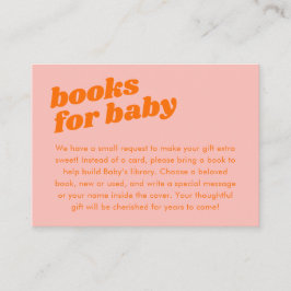 Moderne Schattigee Pastel Roze Oranje Baby shower  Informatiekaartje