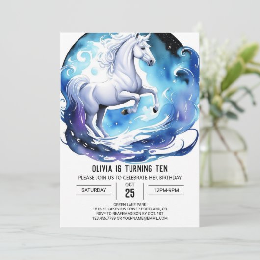 Moderne Schattigee Pony Verjaardag Kaart (Staand voorkant)