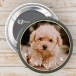 Moderne Schattigee poten familie huisdier foto Ronde Button 5,7 Cm<br><div class="desc">Dit eenvoudige en klassieke ontwerp is samengesteld uit sans serif typografie en voegt een douanefoto van uw huisdier toe.</div>