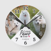 Moderne Schattigee poten ooit Familie Hond Fotocol Ronde Klok (Voorkant)