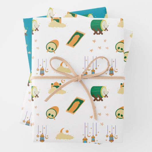 Moderne Schattigee ramadan Eid Mubarak Inpakpapier Vel (In situ)