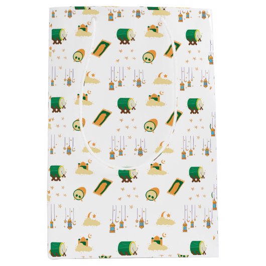 Moderne Schattigee ramadan Eid Mubarak Medium Cadeauzakje (Voorkant)