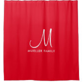Moderne Schattigee rode effen kleur Sjabloon famil Douchegordijn (Voorkant)