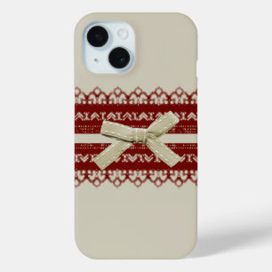 moderne Schattigee Rode Kant Beige Mode iPhone 15 Case