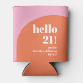 Moderne Schattigee Roze Sinaasappels Boog 21e Verj Blikjeskoeler (Voorkant)