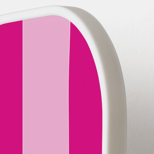 Moderne Schattigee Roze Streep Custom Name Pickleball Paddle (Links Detail)