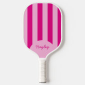Moderne Schattigee Roze Streep Custom Name Pickleball Paddle (Voorkant)