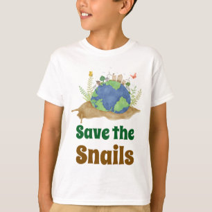 Moderne Schattigee Save the Snails Earth Day T-shirt