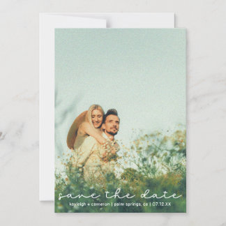 Moderne Schattigee scriptfoto Sla de datum Kaart m Magnetische Uitnodiging