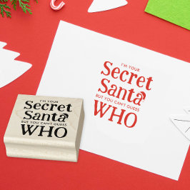 Moderne Schattigee Secret Santa Hat Kerstbrief Rubberstempel