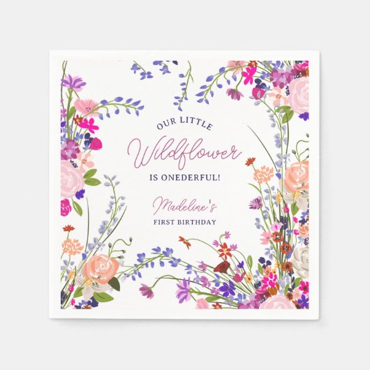 Moderne Schattigee Spring Boho Wildflower 1e verja Servet (Voorkant)