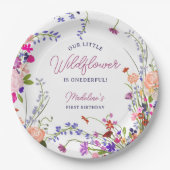 Moderne Schattigee Spring Boho Wildflower Eerste V Papieren Bordje (Voorkant)