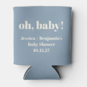 Moderne Schattigee Stoffige Blauwe Baby shower Aan Blikjeskoeler (Voorkant)