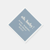 Moderne Schattigee Stoffige Blauwe Baby shower Aan Servet (Hoek)