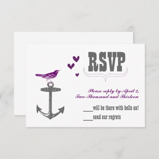  moderne Schattigee stralende orchidee Bird & Anch RSVP Kaartje (Voorkant / Achterkant)