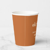 Moderne Schattigee Terracotta Baby shower Aangepas Papieren Bekers (Rechts)