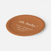Moderne Schattigee Terracotta Baby shower Aangepas Papieren Bordje (Gekanteld)