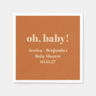 Moderne Schattigee Terracotta Baby shower Aangepas Servet