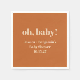 Moderne Schattigee Terracotta Baby shower Aangepas Servet