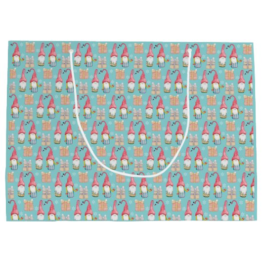 Moderne Schattigee turquoise gnoom in liefde Groot Cadeauzakje (Achterkant)