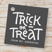 Moderne Schattigee Typografie Trick or treat Hallo Bedankjes Labels