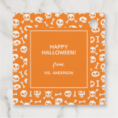 Moderne Schattigee Typografie Trick or treat Hallo Bedankjes Labels (Achterkant)