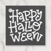 Moderne Schattigee Typografie Witte schedel Happy  Bedankjes Labels (Voorkant)